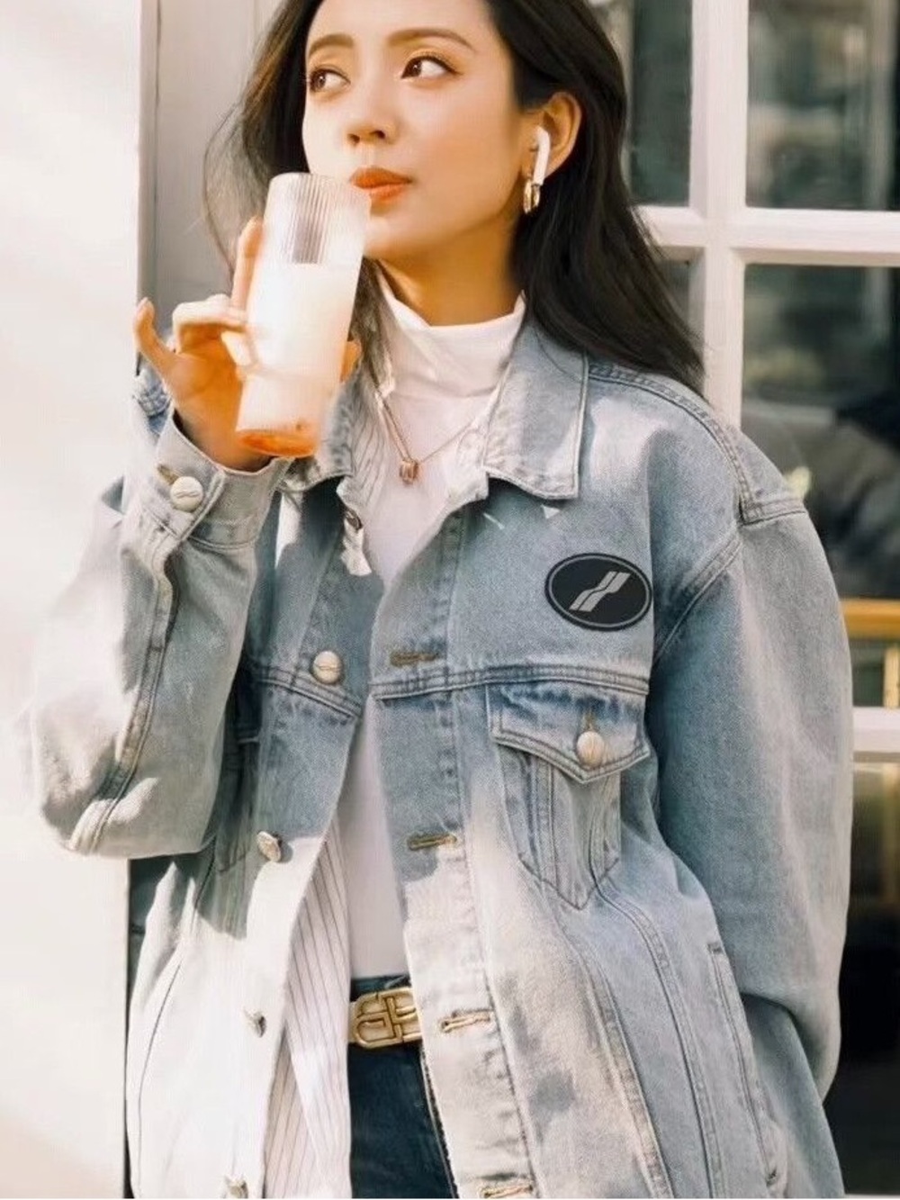 We11done oversized denim jacket in an ice blue wash unisex jacket size medium